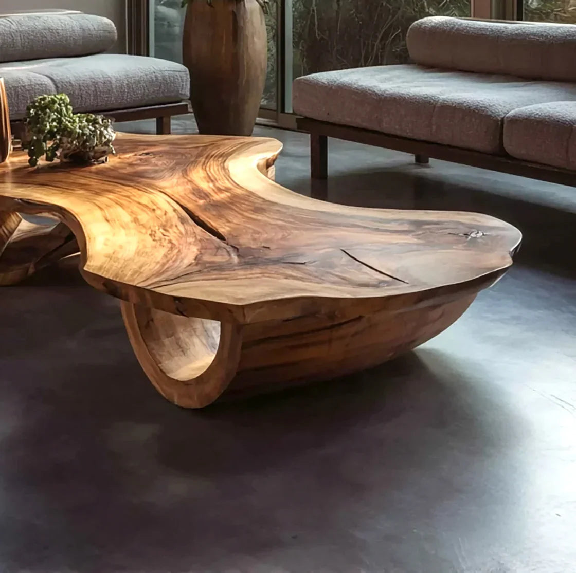 Rustic Reclaimed Wood Coffee Table With Shelf - Image 3