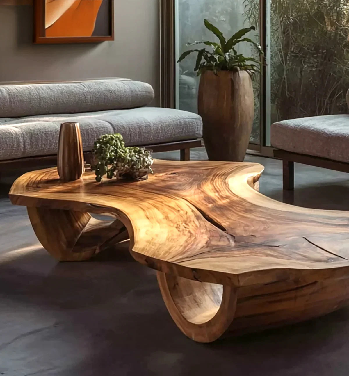 Rustic Reclaimed Wood Coffee Table With Shelf - Image 5