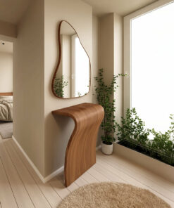 Alternative view of Modern Sculptural Curved Console Table For Entryway And Living Room