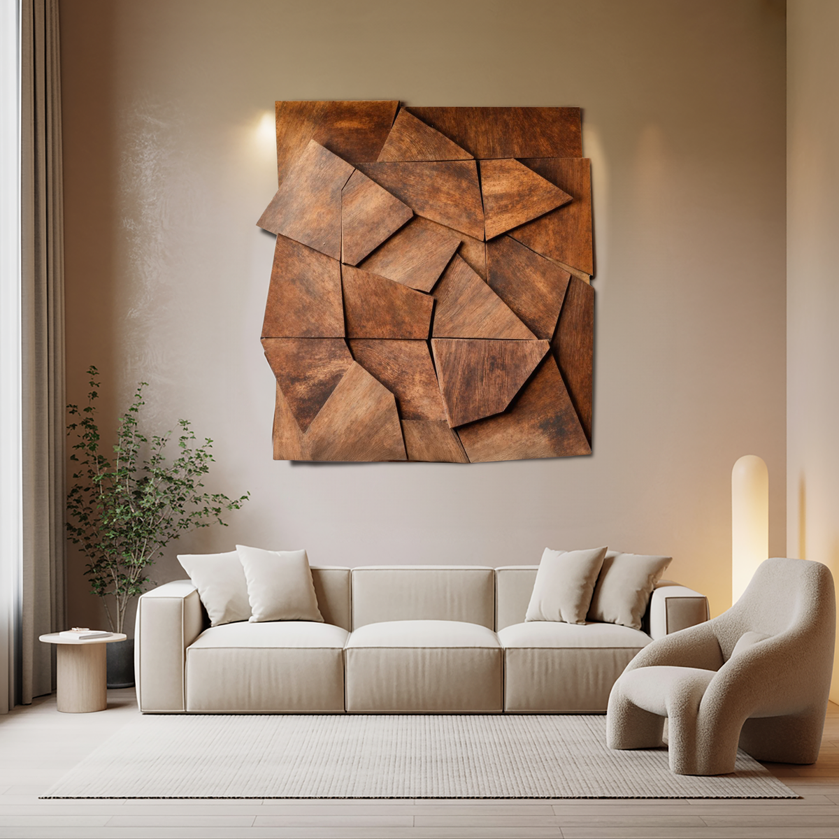 Modern Geometric Wall Art For Living Room Accent - Image 3