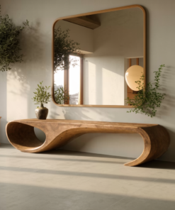 Alternative view of Modern Sculptural Bench For Entryway And Living Room Decor
