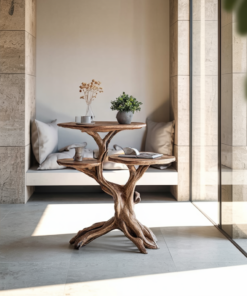 Alternative view of Farmhouse Solid Wood End Table For Living Room Space