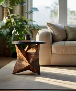 Alternative view of Handcrafted Wooden Side Table For Elegant Furniture Decor