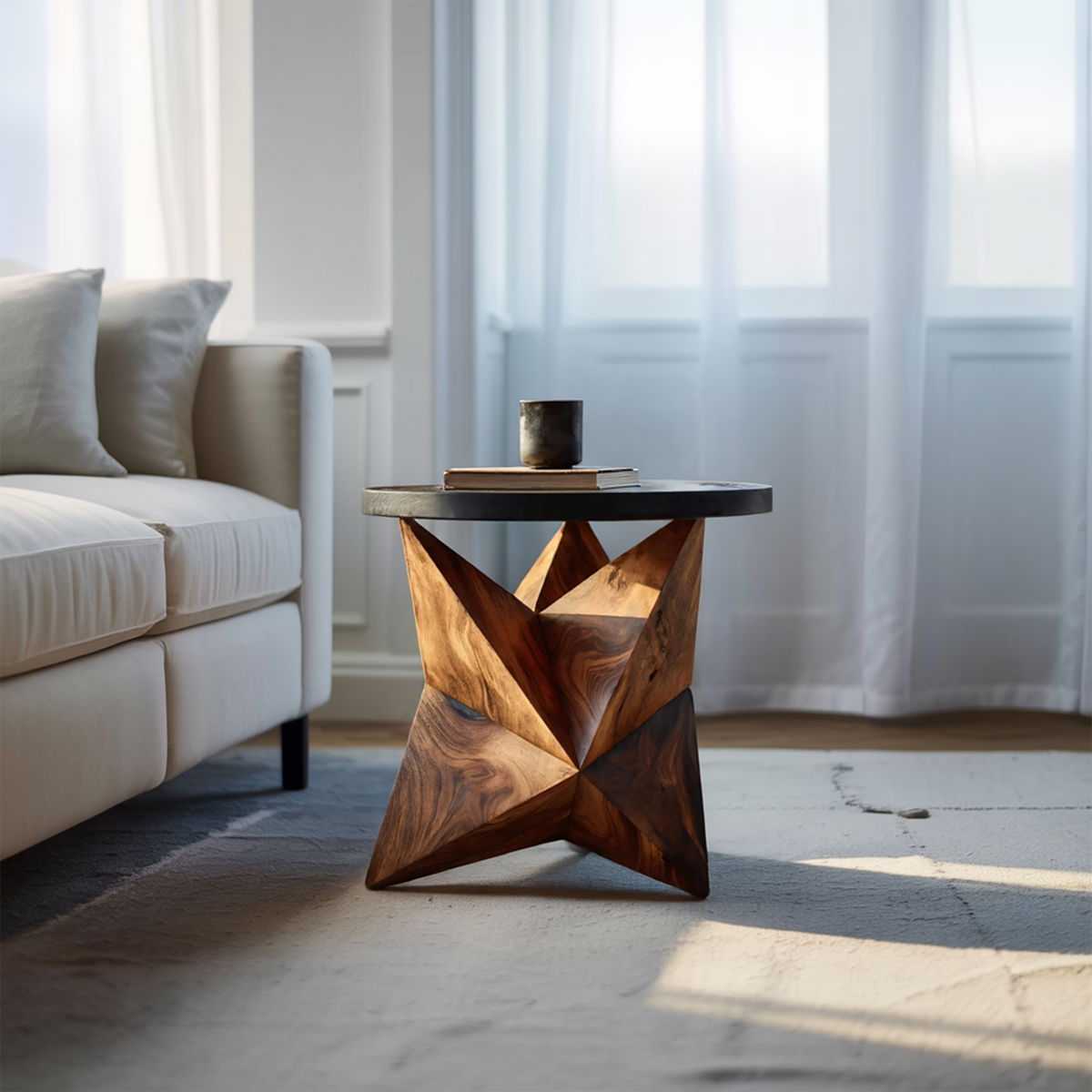Handcrafted Wooden Side Table For Elegant Furniture Decor - Image 3