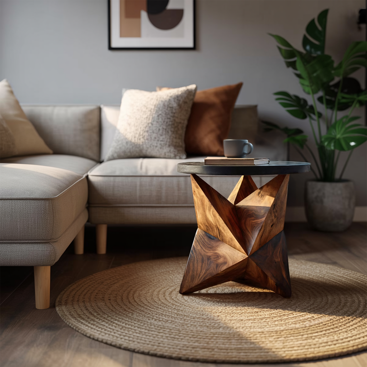 Handcrafted Wooden Side Table For Elegant Furniture Decor - Image 4