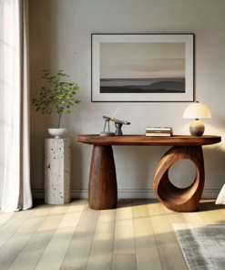 Alternative view of Mid Century Sculptural Live Edge Console Table For Luxury Entryway