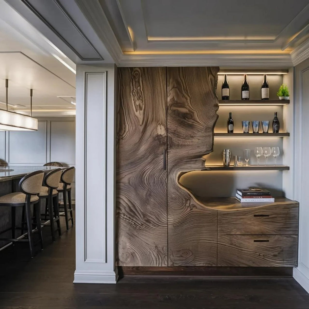 Modern Bar Cabinet With Wine Storage For Dining Room