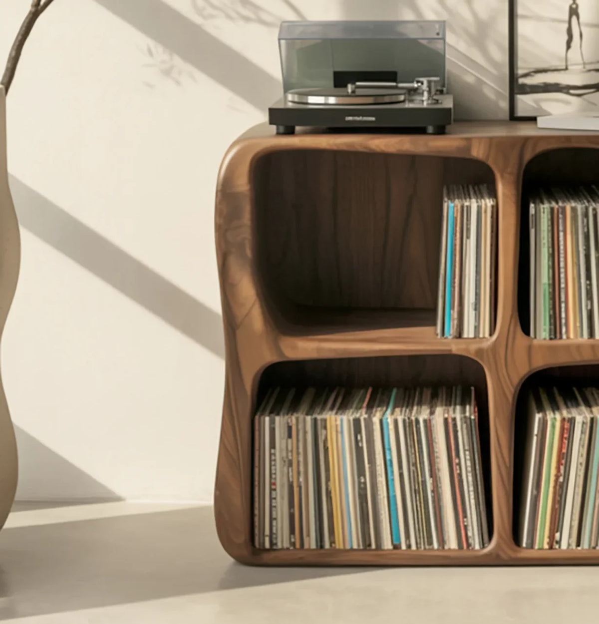 Solid Wood Vinyl Record Storage Cabinet - Image 3