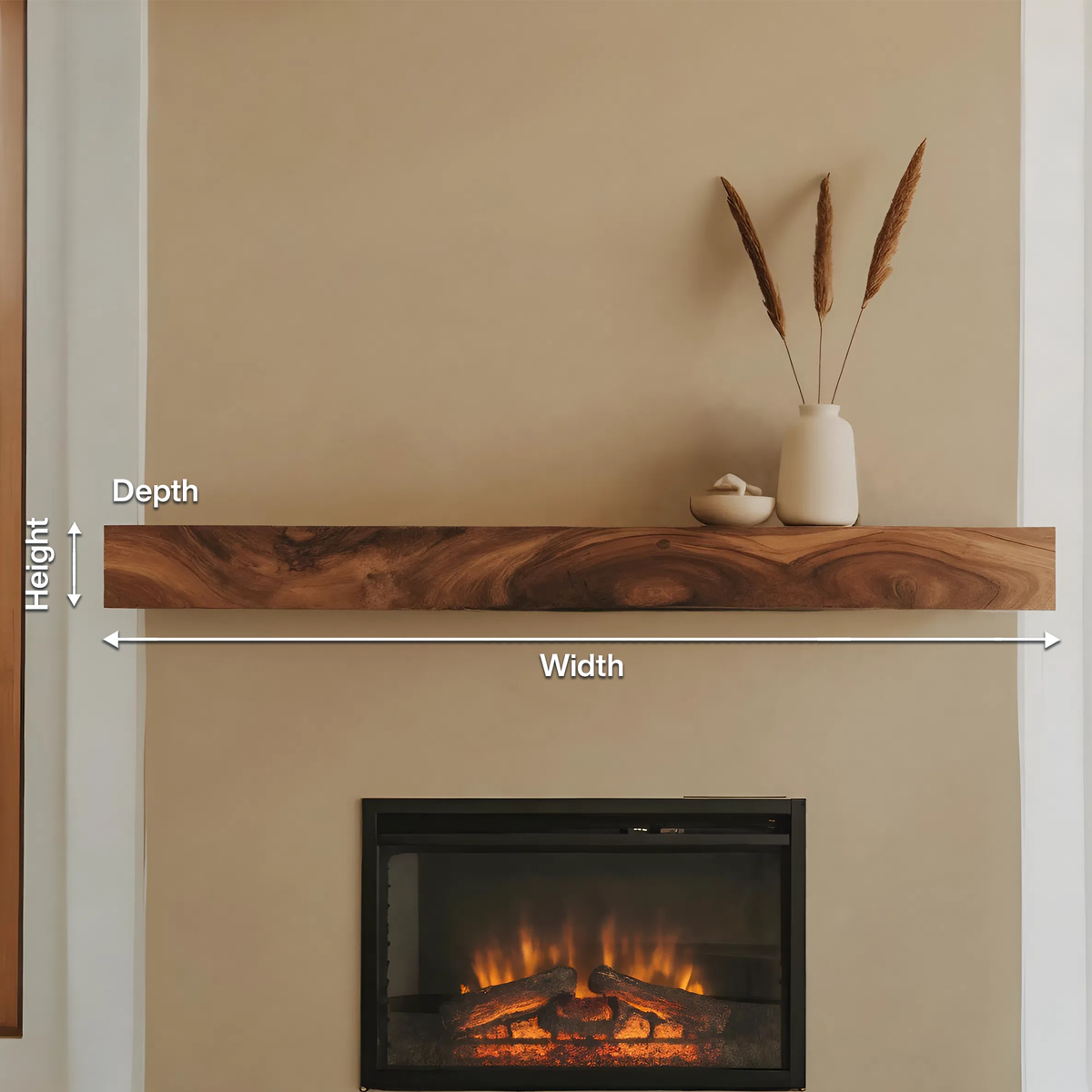 Rustic Floating Mantel Shelf For Fireplace Living Room Wall - Image 8
