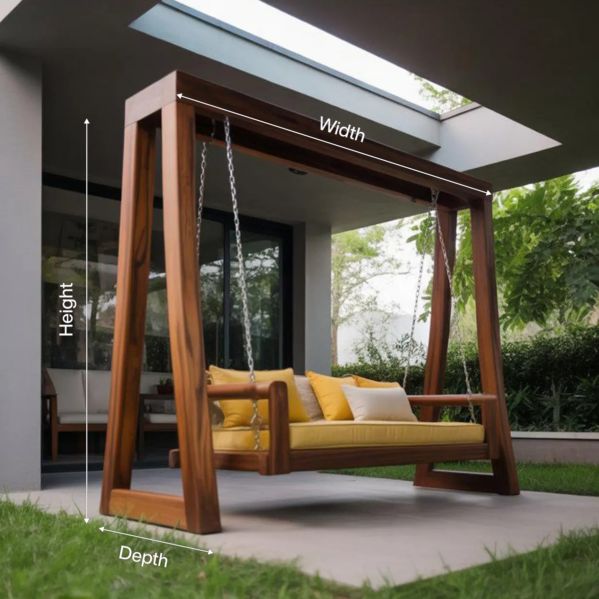 Contemporary Outdoor Swing Bench For Garden Patio Relaxation - Image 8