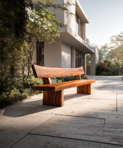 Rustic Outdoor Wood Bench For Courtyard And Villa Garden