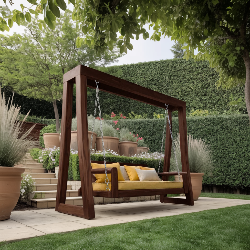 Contemporary Outdoor Swing Bench For Garden Patio Relaxation - Image 7