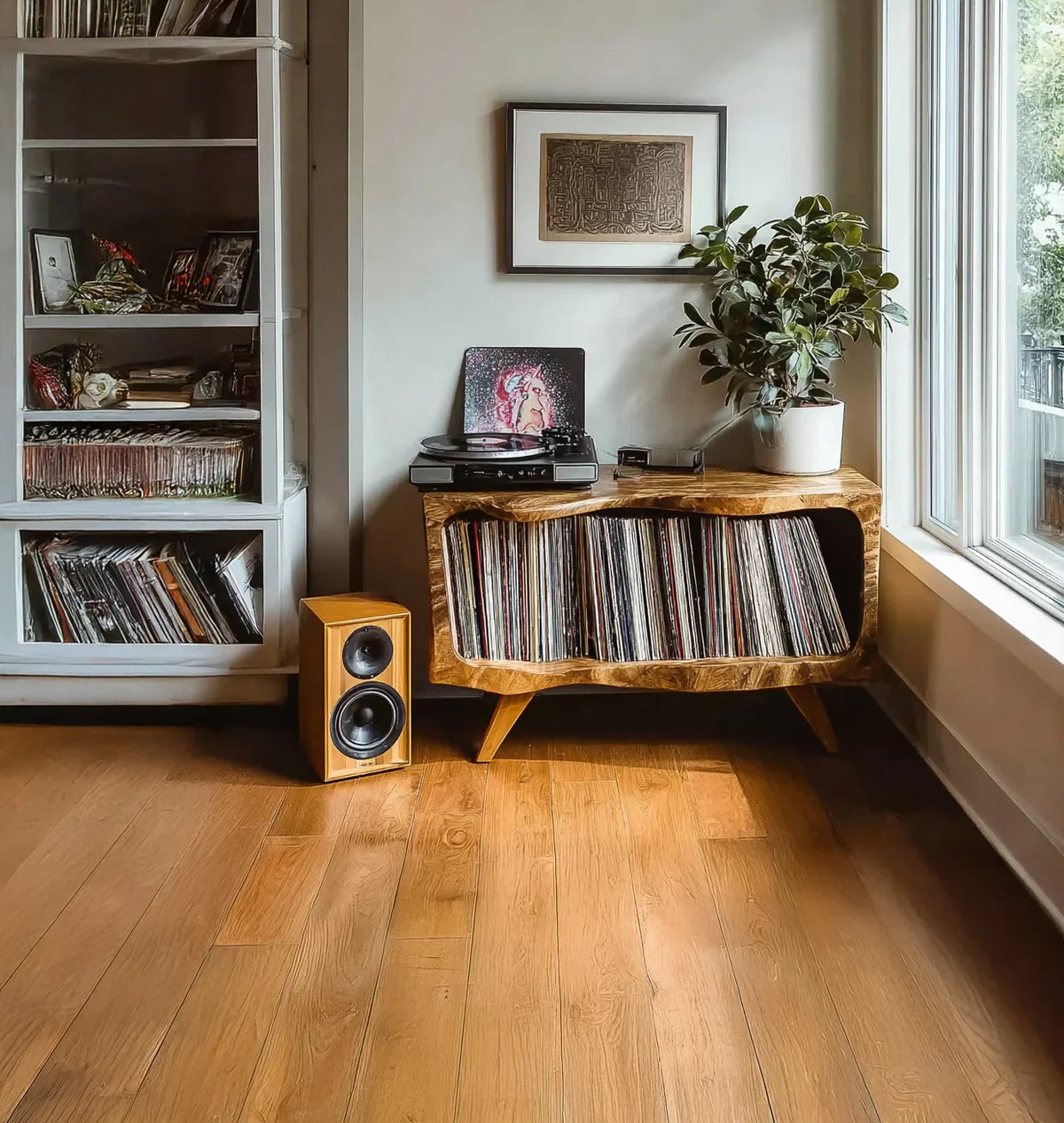 Handcrafted Wooden Record Player Stand - Image 5